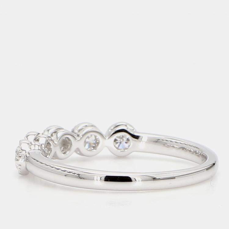 مملوكة مسبقًا 0.50 cts Round Lab Grown Diamond 14k White Gold 5 Stone Wedding Band