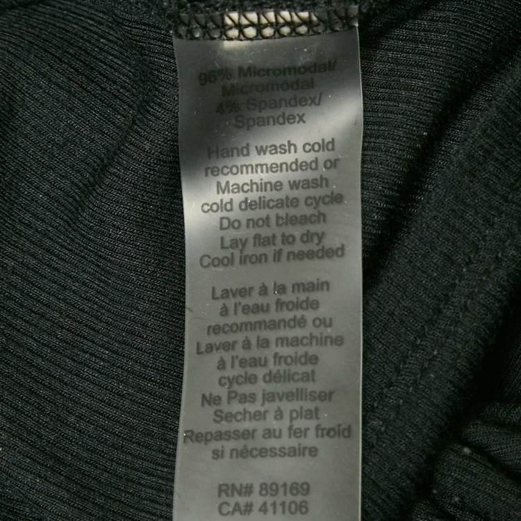 Pre Owned ATM Black Rib Knit V-Neck Top XS