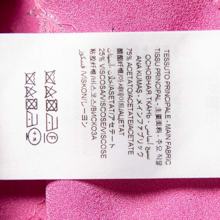 Pre Owned Attico Pink Satin Bead Embellished Wrap Blouse S