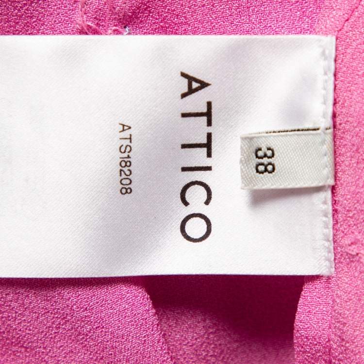 Pre Owned Attico Pink Satin Bead Embellished Wrap Blouse S