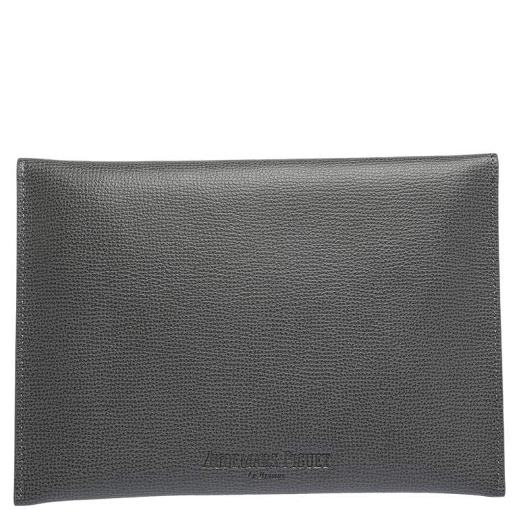 Pre Owned Audemars Piguet Grey Leather Pouch Set 
