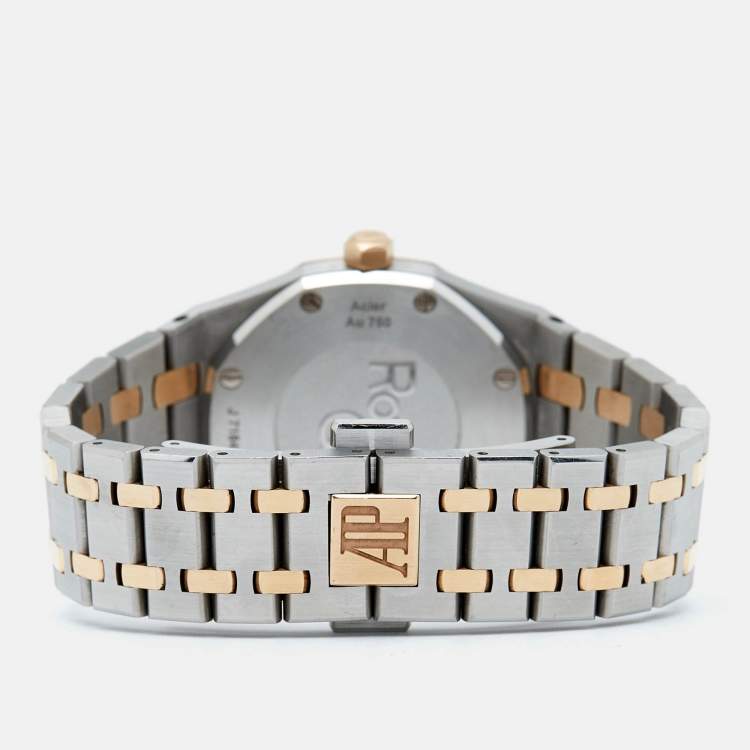 Pre Owned Audemars Piguet 18K Rose Gold Stainless Steel Royal Oak 67650SR.OO.1261SR.01 Women's Wristwatch 33 mm