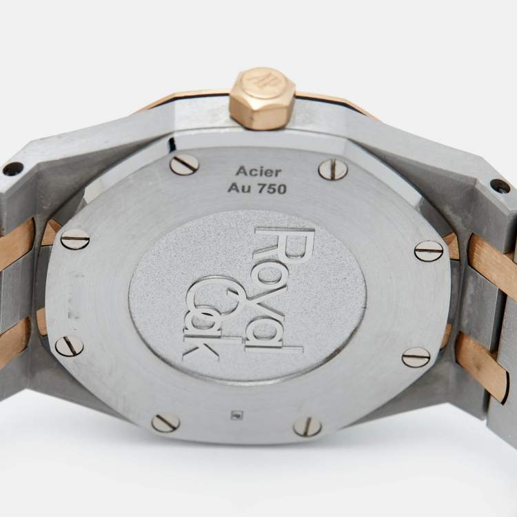 Pre Owned Audemars Piguet 18K Rose Gold Stainless Steel Royal Oak 67650SR.OO.1261SR.01 Women's Wristwatch 33 mm