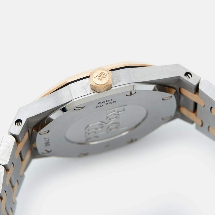 Pre Owned Audemars Piguet 18K Rose Gold Stainless Steel Royal Oak 67650SR.OO.1261SR.01 Women's Wristwatch 33 mm