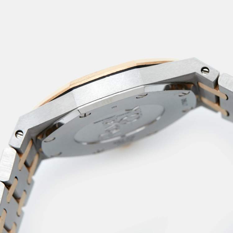 Pre Owned Audemars Piguet 18K Rose Gold Stainless Steel Royal Oak 67650SR.OO.1261SR.01 Women's Wristwatch 33 mm