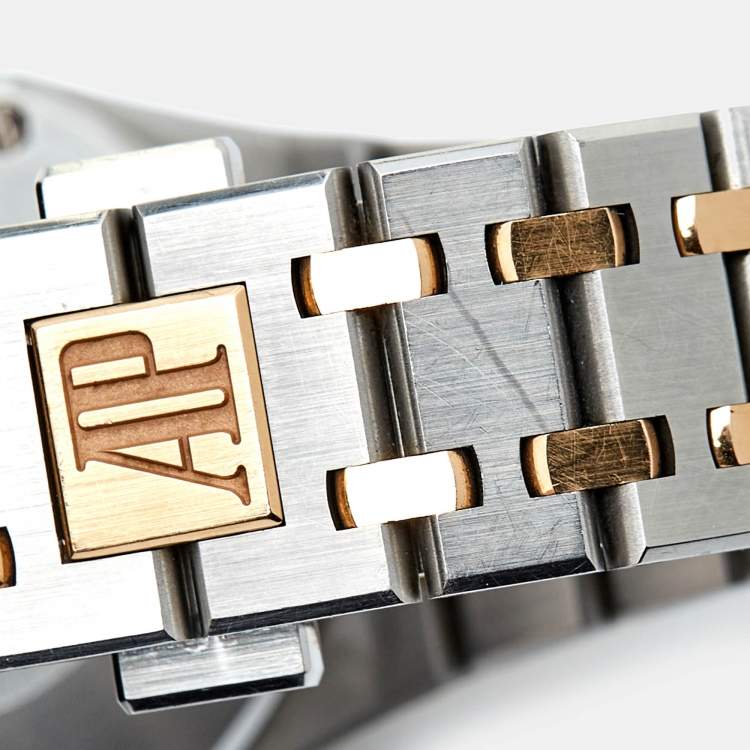 Pre Owned Audemars Piguet 18K Rose Gold Stainless Steel Royal Oak 67650SR.OO.1261SR.01 Women's Wristwatch 33 mm