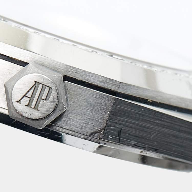 Pre Owned Audemars Piguet Grey Ruthenium “Grande Tapisserie” Stainless Steel Diamond Royal Oak 5451ST.ZZ.1256ST.02 Unisex Wristwatch 37 mm
