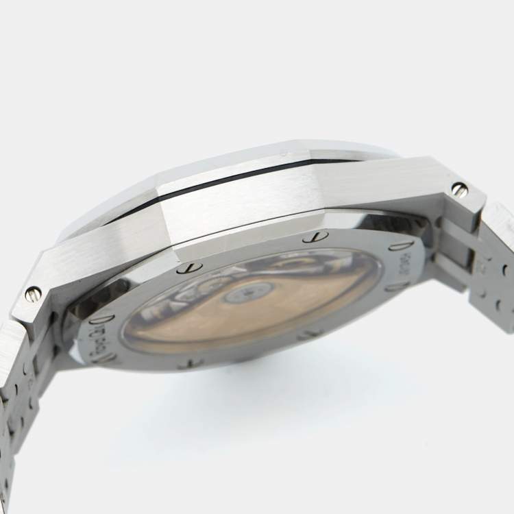 Pre Owned Audemars Piguet Grey Ruthenium “Grande Tapisserie” Stainless Steel Diamond Royal Oak 5451ST.ZZ.1256ST.02 Unisex Wristwatch 37 mm