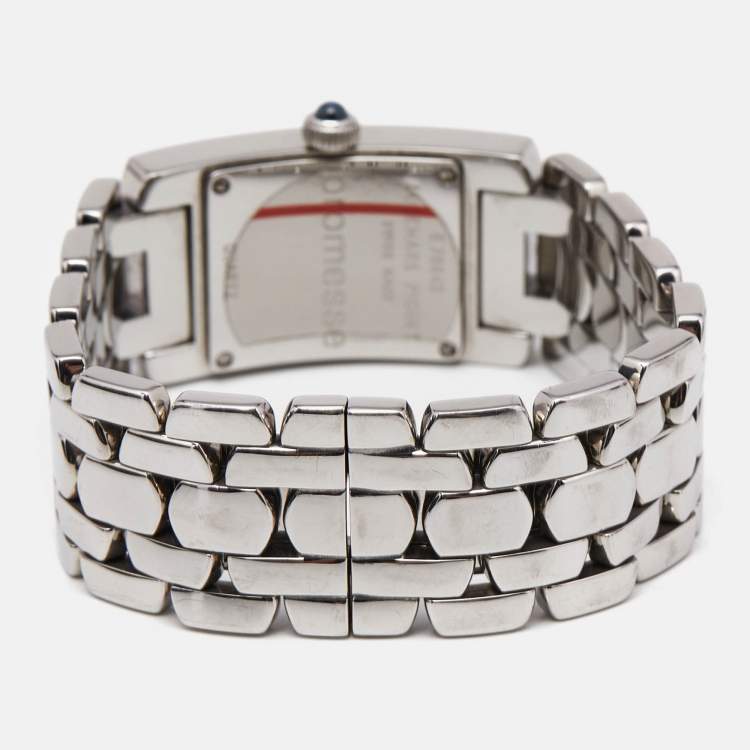 Pre Owned Audemars Piguet Blue Stainless Steel Diamond Promesse 67259ST.ZZ.1156ST03 Women's Wristwatch 20 mm