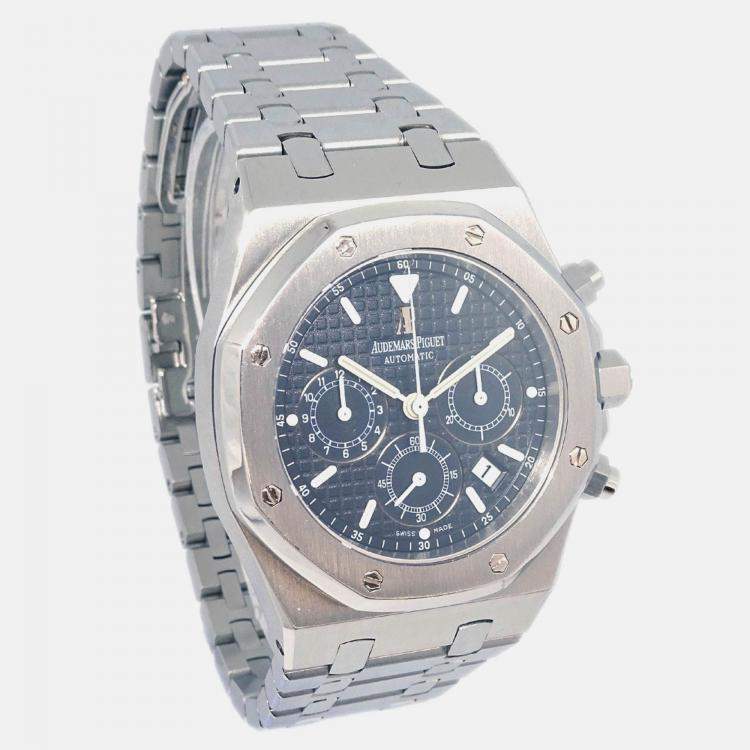 Pre Owned Audemars Piguet Royal Oak 25860ST Automatic Black Stainless Steel Women's Wristwatch 39 mm