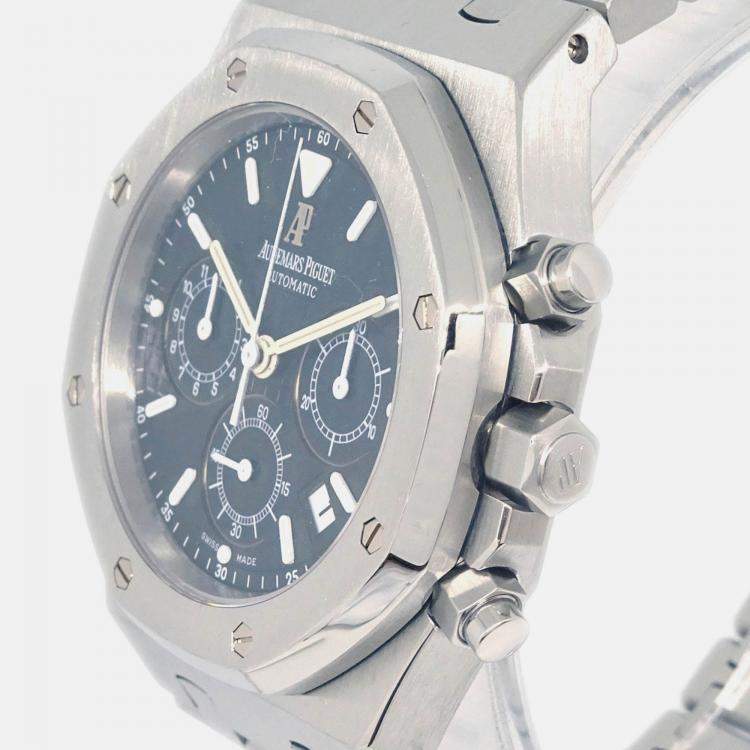 Pre Owned Audemars Piguet Royal Oak 25860ST Automatic Black Stainless Steel Women's Wristwatch 39 mm