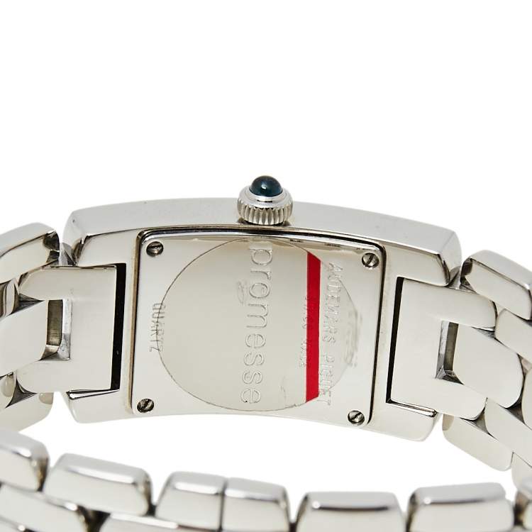 Pre Owned Audemars Piguet Blue Stainless Steel Diamond Promesse 67259ST.ZZ.1156ST03 Women's Wristwatch 36 mm x 20 mm