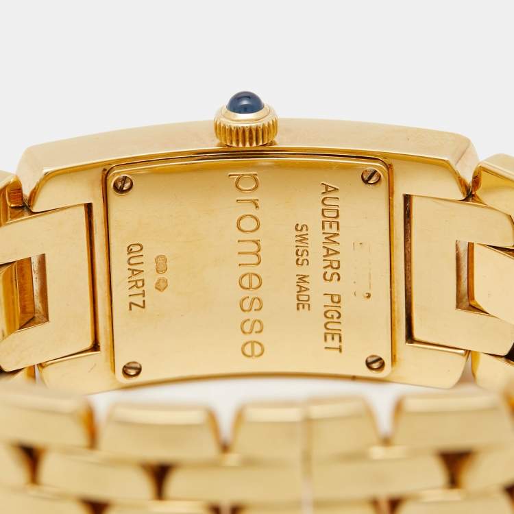 Pre Owned Audemars Piguet Black 18k Yellow Gold Promesse 67260BA Women's Wristwatch 20 mm