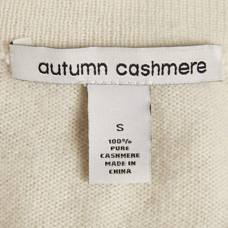 Pre Owned Autumn Cashmere Cream Cashmere Knit Cardigan Dress S