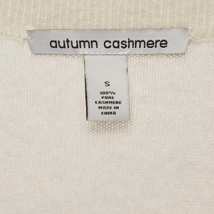 Pre Owned Autumn Cashmere Cream Cashmere Knit Cardigan Dress S