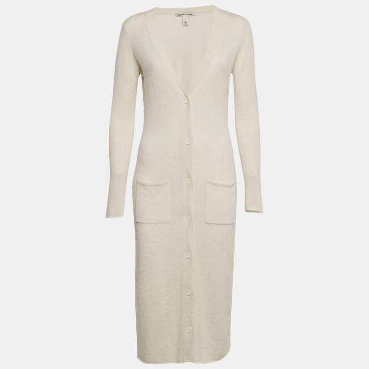 Pre Owned Autumn Cashmere Cream Cashmere Knit Cardigan Dress S