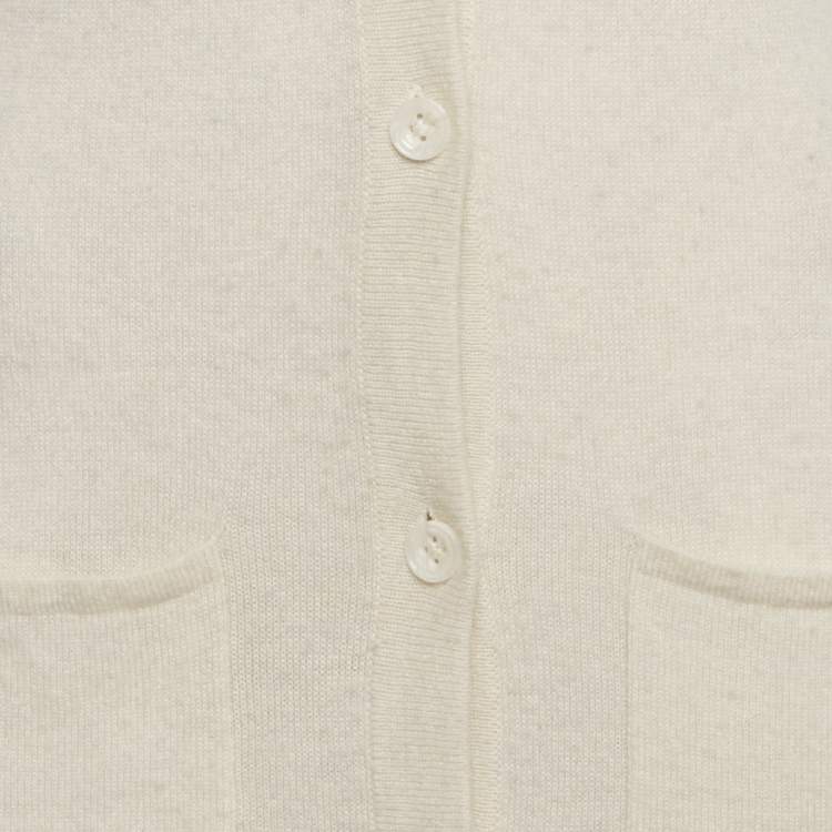 Pre Owned Autumn Cashmere Cream Cashmere Knit Cardigan Dress S