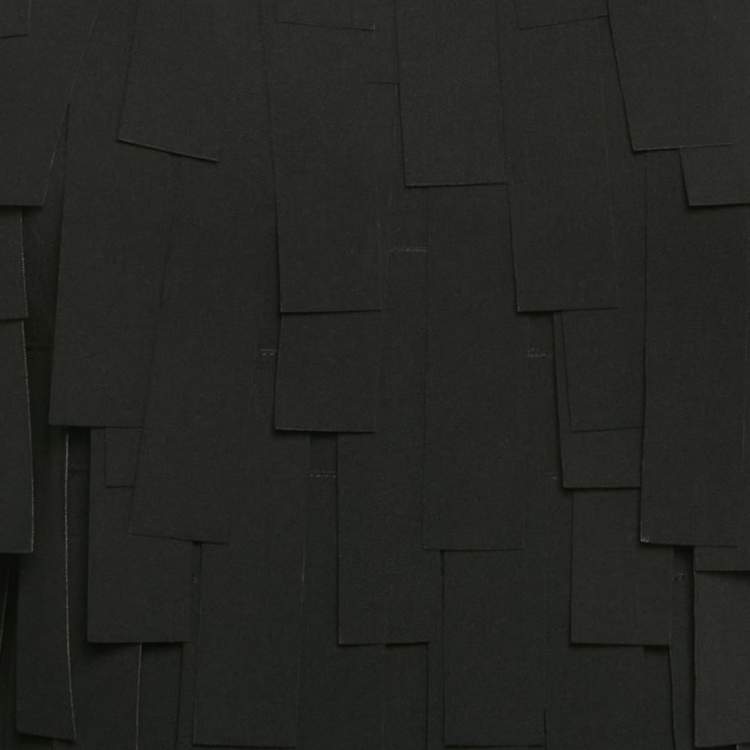Pre Owned A.W.A.K.E. Mode Black Rectangle-Trim Crepe Top L