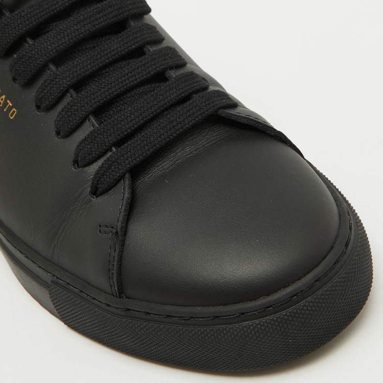 Pre Owned Axel Arigato Black Leather Logo Low Top Sneakers Size 39