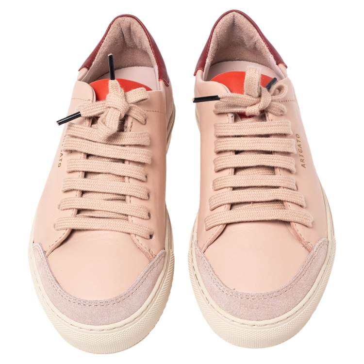 Pre Owned Axel Arigato Pink Leather Lace Up Sneakers Size 36