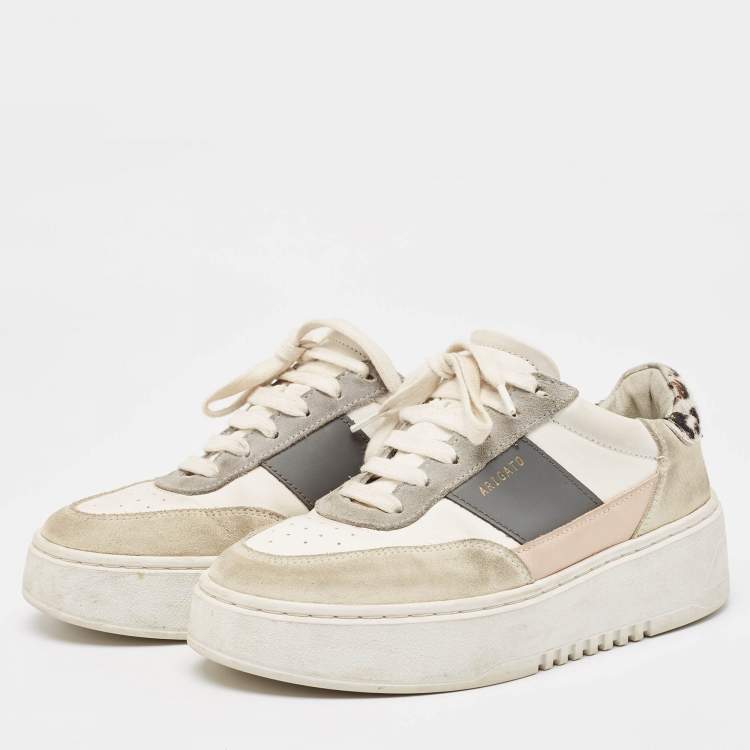 Pre Owned Axel Arigato Multicolor Suede and Leather Low Top Sneakers Size 36