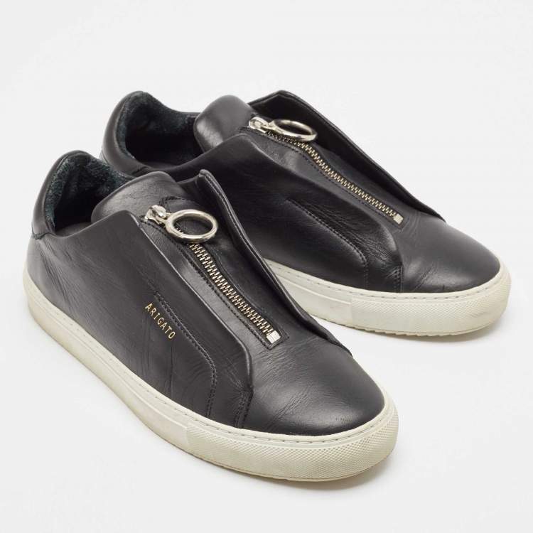Pre Owned Axel Arigato Black Leather Clean 90 Zip Up Sneakers Size 40