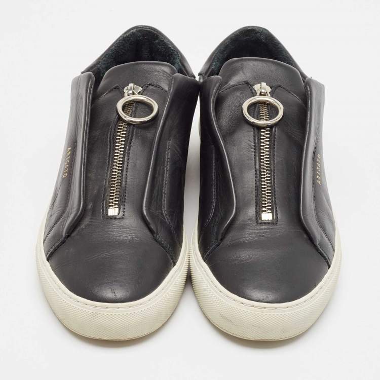 Pre Owned Axel Arigato Black Leather Clean 90 Zip Up Sneakers Size 40