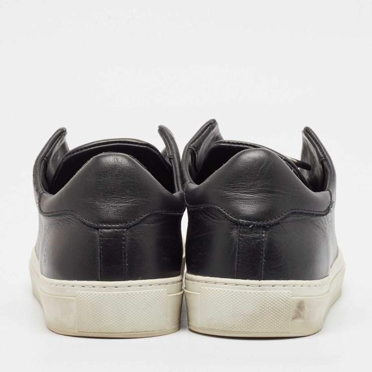 Pre Owned Axel Arigato Black Leather Clean 90 Zip Up Sneakers Size 40