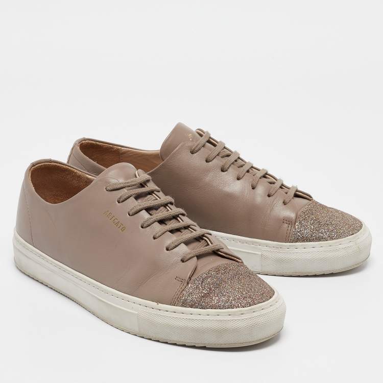 Pre Owned Axel Arigato Beige Leather Lace Up Sneakers Size 40