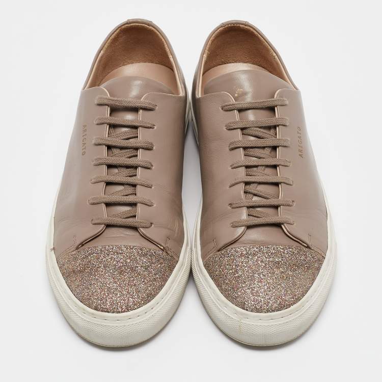 Pre Owned Axel Arigato Beige Leather Lace Up Sneakers Size 40