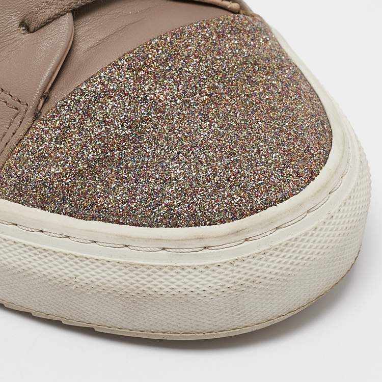 Pre Owned Axel Arigato Beige Leather Lace Up Sneakers Size 40