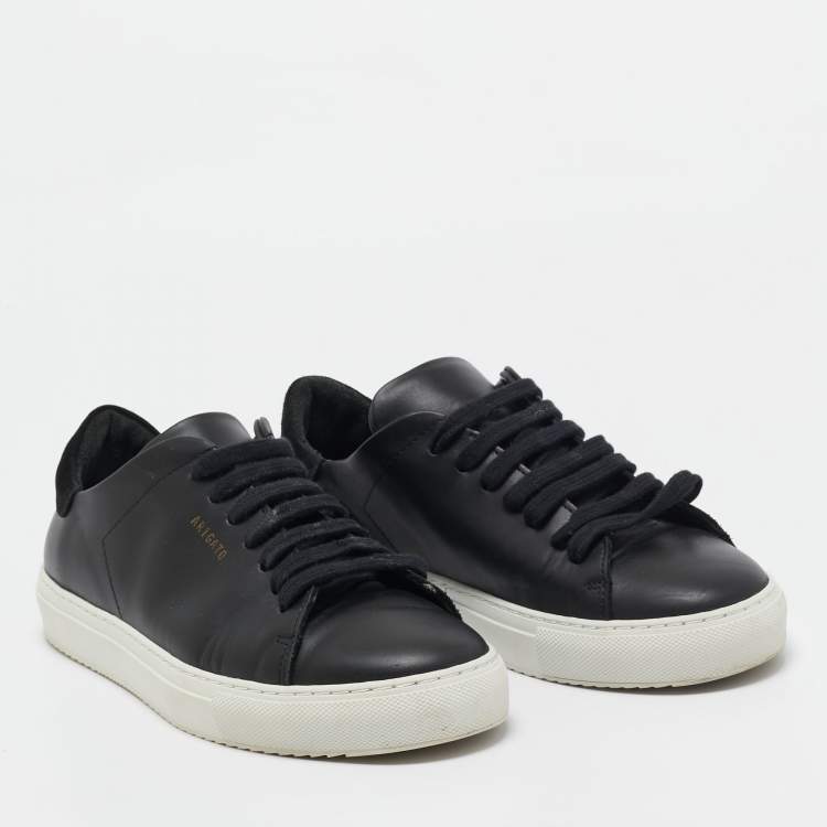 Pre Owned Axel Arigato Black Leather and Suede Lace Up Sneakers Size 38