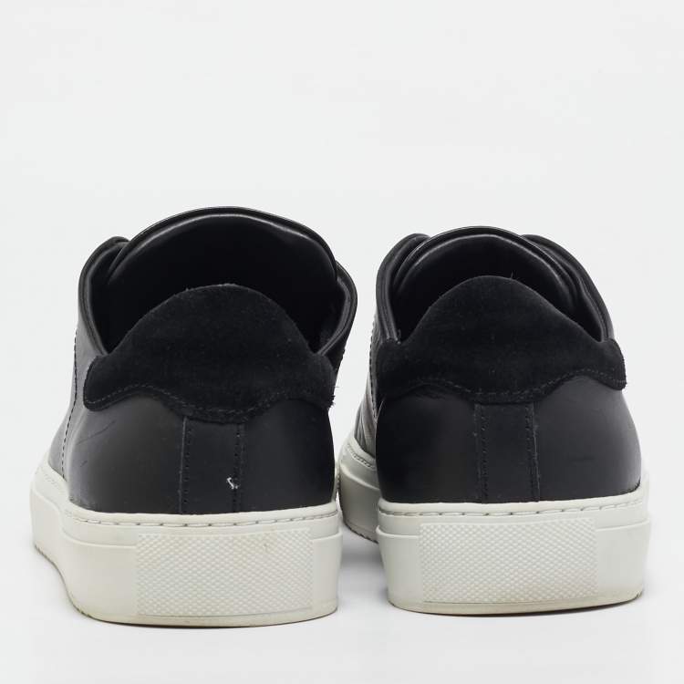 Pre Owned Axel Arigato Black Leather and Suede Lace Up Sneakers Size 38