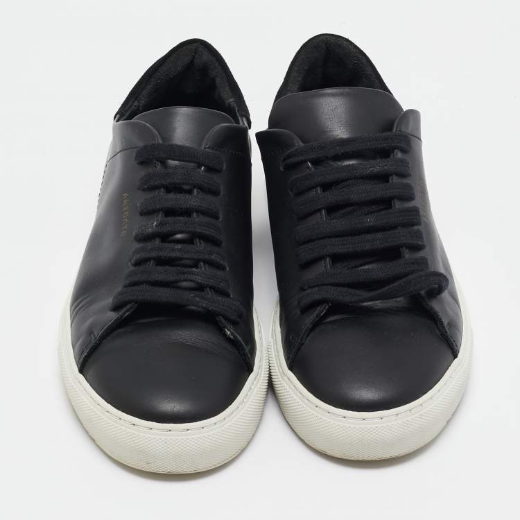 Pre Owned Axel Arigato Black Leather and Suede Lace Up Sneakers Size 38