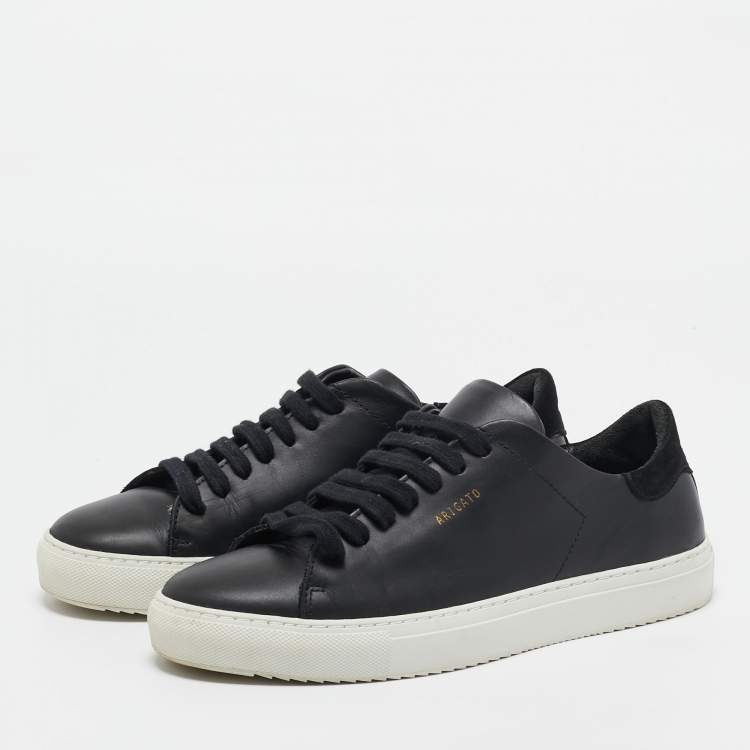 Pre Owned Axel Arigato Black Leather and Suede Lace Up Sneakers Size 38