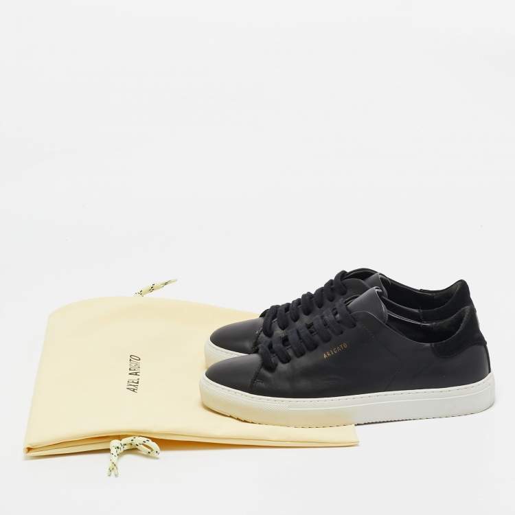 Pre Owned Axel Arigato Black Leather and Suede Lace Up Sneakers Size 38