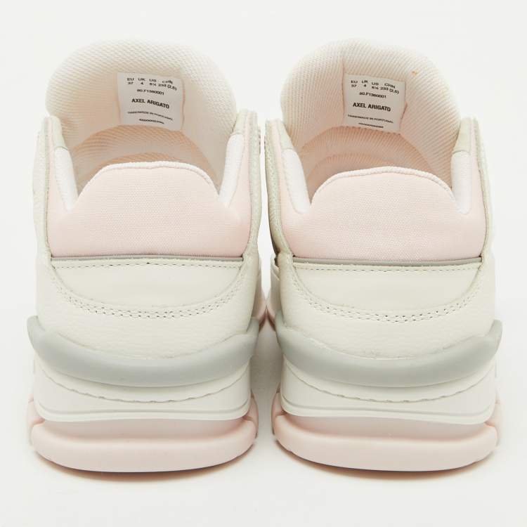Pre Owned Axel Arigato White/Light Pink Leather Area Low Top Sneakers Size 37