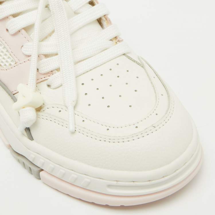 Pre Owned Axel Arigato White/Light Pink Leather Area Low Top Sneakers Size 37