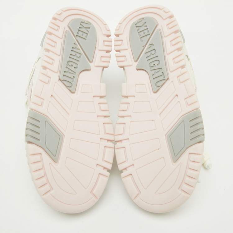 Pre Owned Axel Arigato White/Light Pink Leather Area Low Top Sneakers Size 37