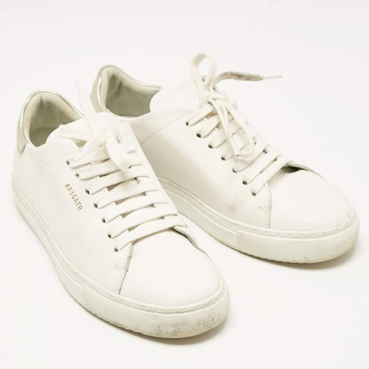 Pre Owned Axel Arigato White/Gold Leather Clean 90 Sneakers Size 39