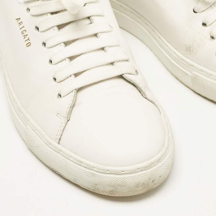 Pre Owned Axel Arigato White/Gold Leather Clean 90 Sneakers Size 39