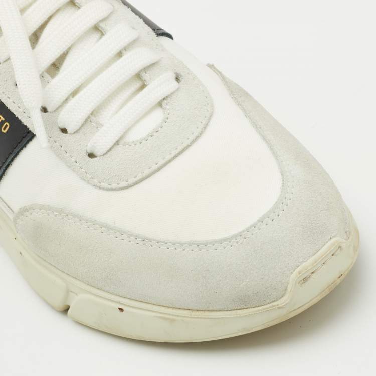 Pre Owned  Axel Arigato White/Black Canvas and Leather Genesis Vintage Sneakers Size 39