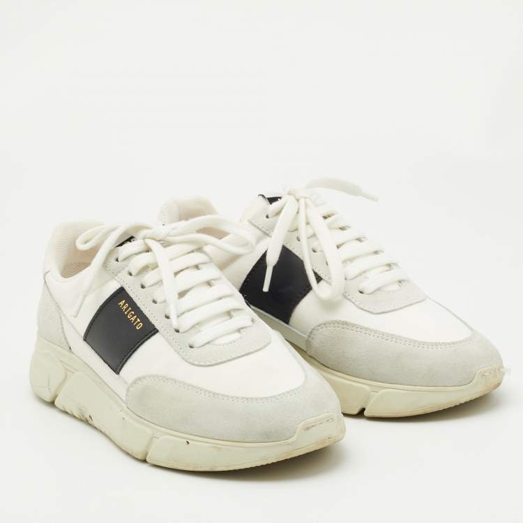 Pre Owned  Axel Arigato White/Black Canvas and Leather Genesis Vintage Sneakers Size 39