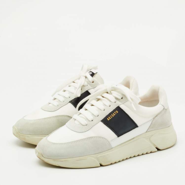 Pre Owned  Axel Arigato White/Black Canvas and Leather Genesis Vintage Sneakers Size 39