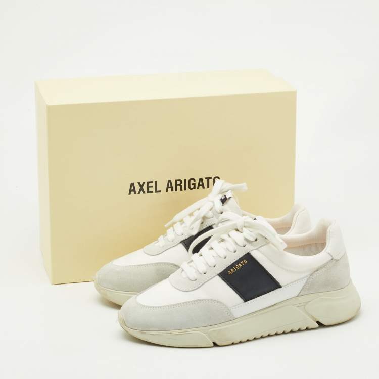 Pre Owned  Axel Arigato White/Black Canvas and Leather Genesis Vintage Sneakers Size 39