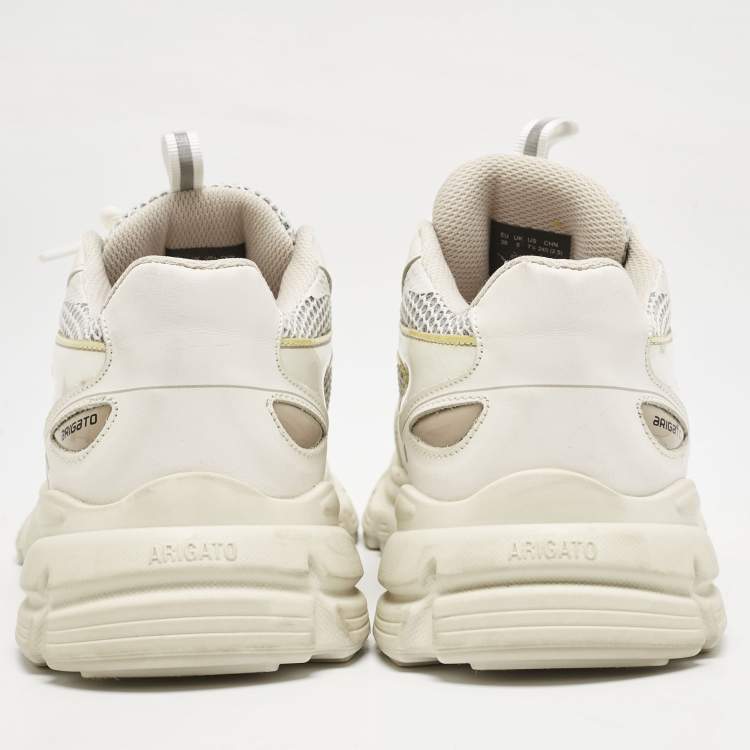 Pre Owned Axel Arigato White/Grey Mesh and Leather Marathon Runner Sneakers Size 38