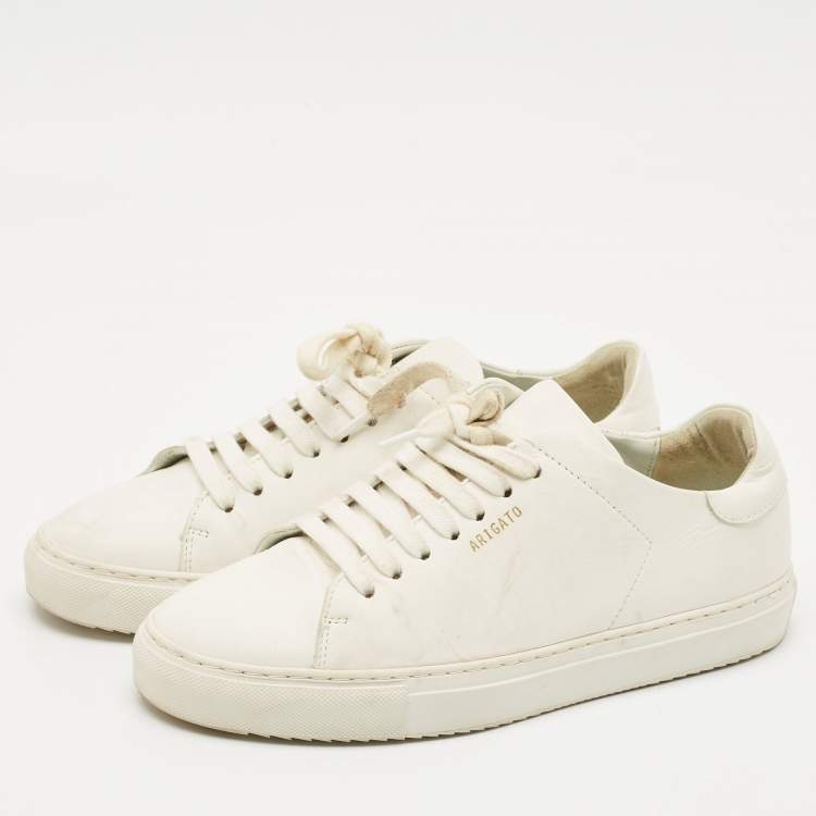Pre Owned Axel Arigato White Leather Clean 90 Low Top Sneakers Size 38