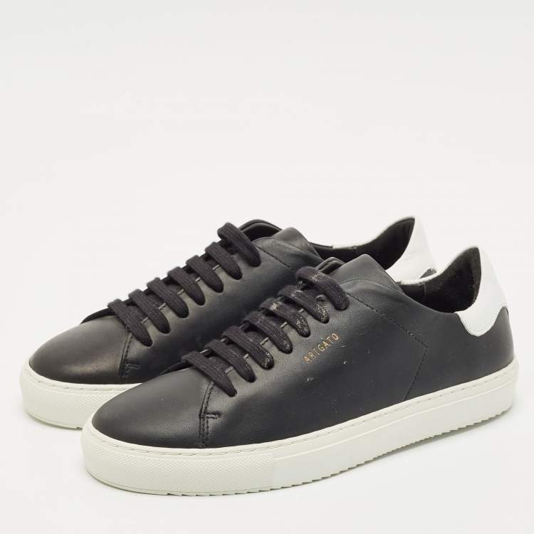 Pre Owned Axel Arigato Black/White Leather Clean 90 Low Top Sneakers Size 38