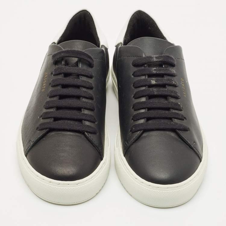 Pre Owned Axel Arigato Black/White Leather Clean 90 Low Top Sneakers Size 38