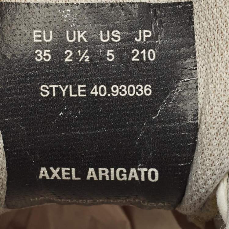 Pre Owned Axel Arigato White/Black Leather and Mesh Marathon Runner Sneakers Size 35